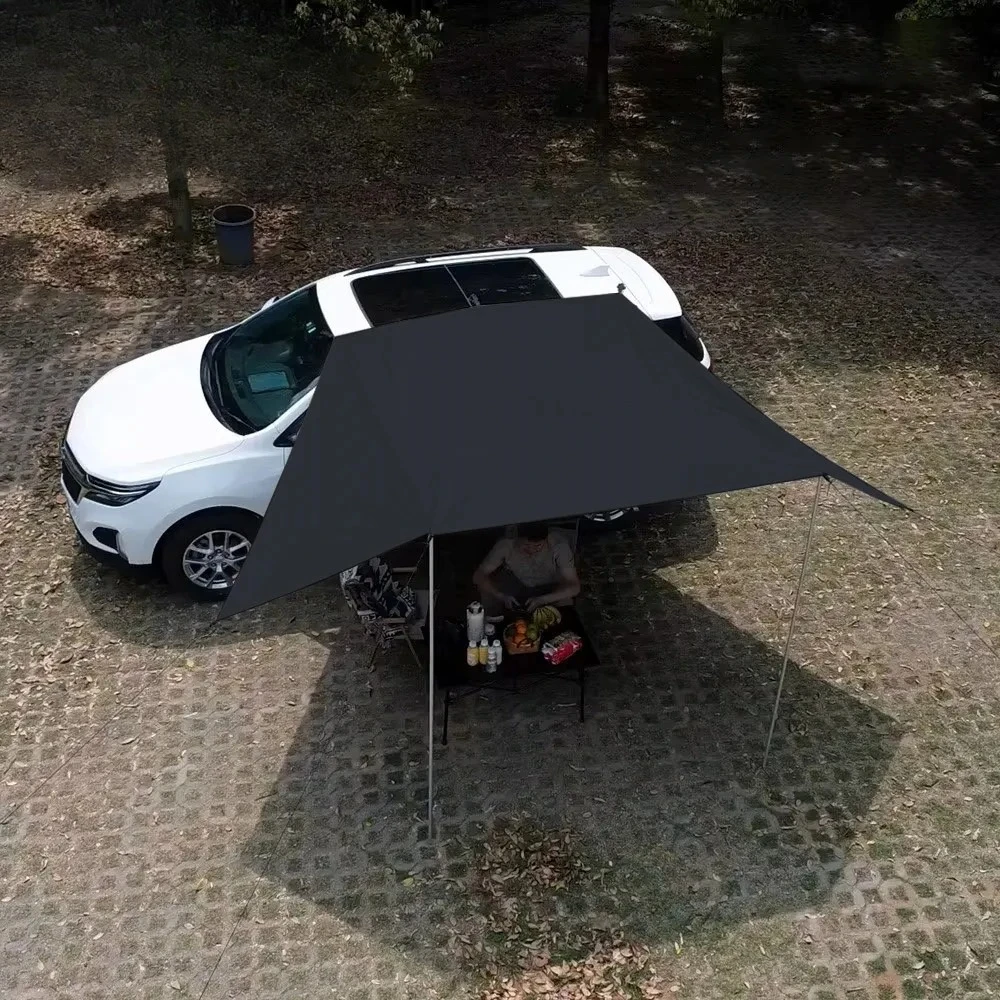 

SUV Car Side Awning Tarp Black Coating Waterproof UV Protection Suction Cup Shelter Tent Camping Touring Outdoor Shade Manta Ray