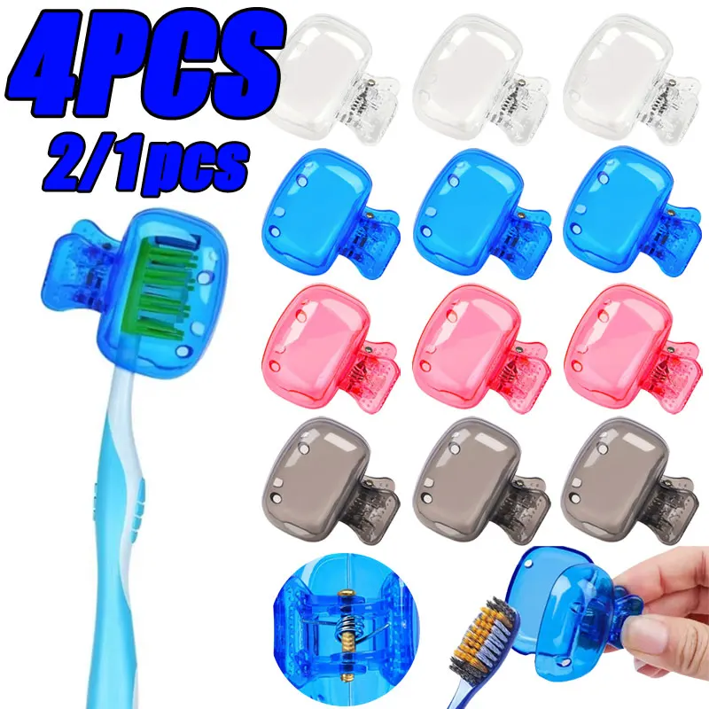 

4/1PCS Travel Toothbrush Head Covers Toothbrush Protector Cap Brush Pod Case Protective Portable Plastic Clip Household Travel