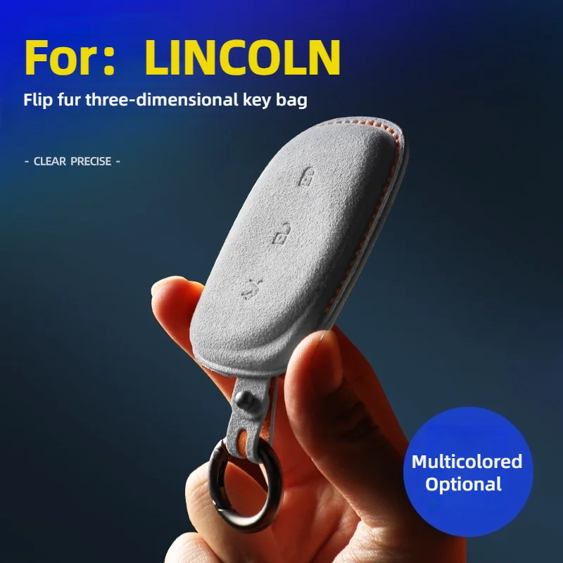 For LYNK & CO Z10 Car Key Case Suede Leather Keychain Auto Accessories Smart Remote Protector Cover Shell Styling Fashion Retro