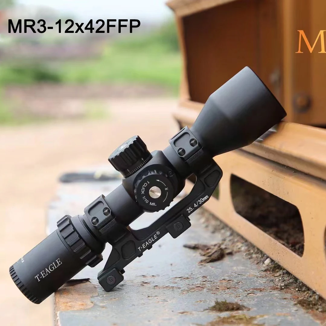 T EAGLE MR3-12X42FFP Tactical Caza Riflescope Spotting Scope for Rifle Hunting Illumination Glass Etched Reticle Optical Sights