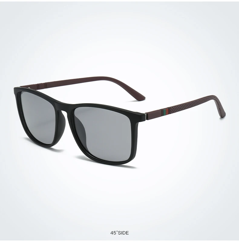 Modische Photochrome Polarisierte Vintage-Sonnenbrille für Männer und Frauen Quadratische Markendesigner-Sonnenbrille Herren Fahr- und Angelbrille – Detail 9