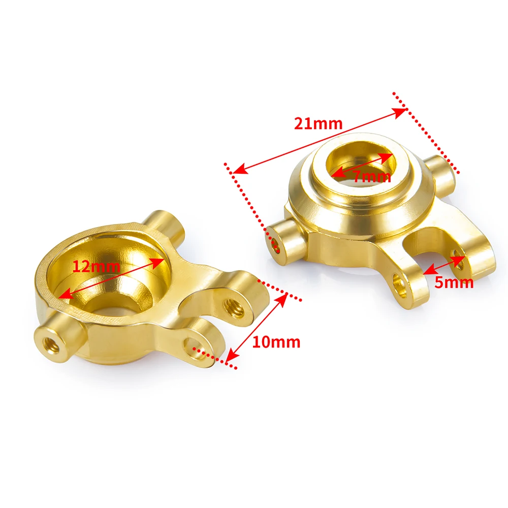 RCBOYZ 2Pcs Brass Steering Blocks Knuckle for 1/18 TRX4M Traxxas RC Crawler Car Bronco Defender Upgrade RC Material Accessories