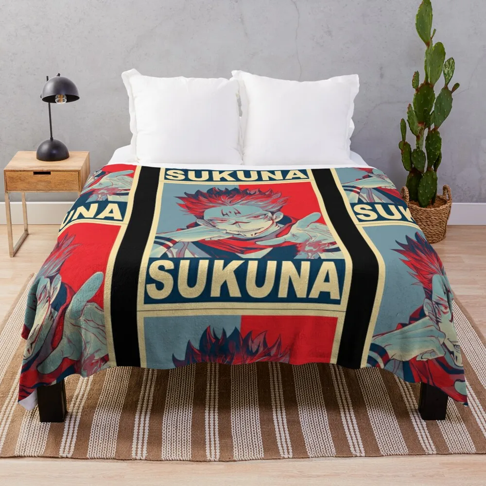 Sukuna - Poster Throw Blanket Fashion Sofas Decorative Sofas Plaid Blankets