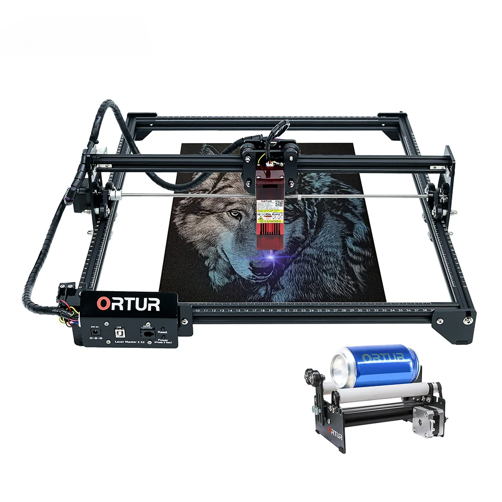 Ortur-La ser Master 2 Desktop Printer, Logo Picture Marking, Rolo CNC, Eixo de Rotação, Módulo Rotativo, 20W