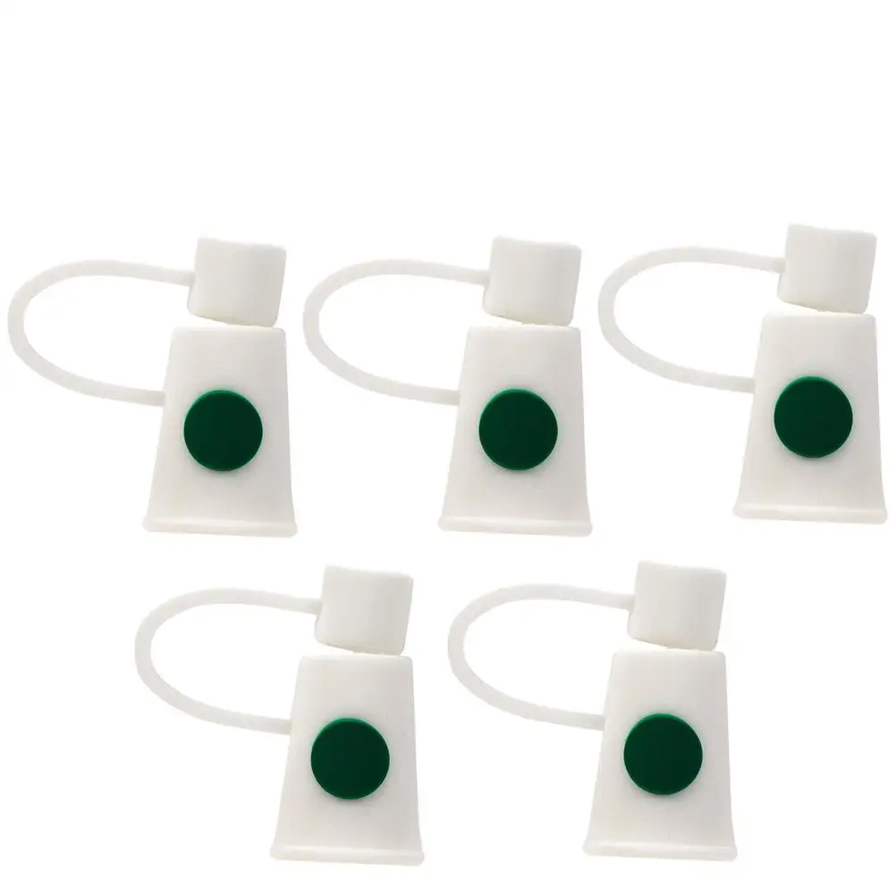 

Silicone Straw Plug Dustproof Cap for 6-8mm Reusable Straws Lightweight Easy to Carry Store Green Adorable Tips Cover Practical