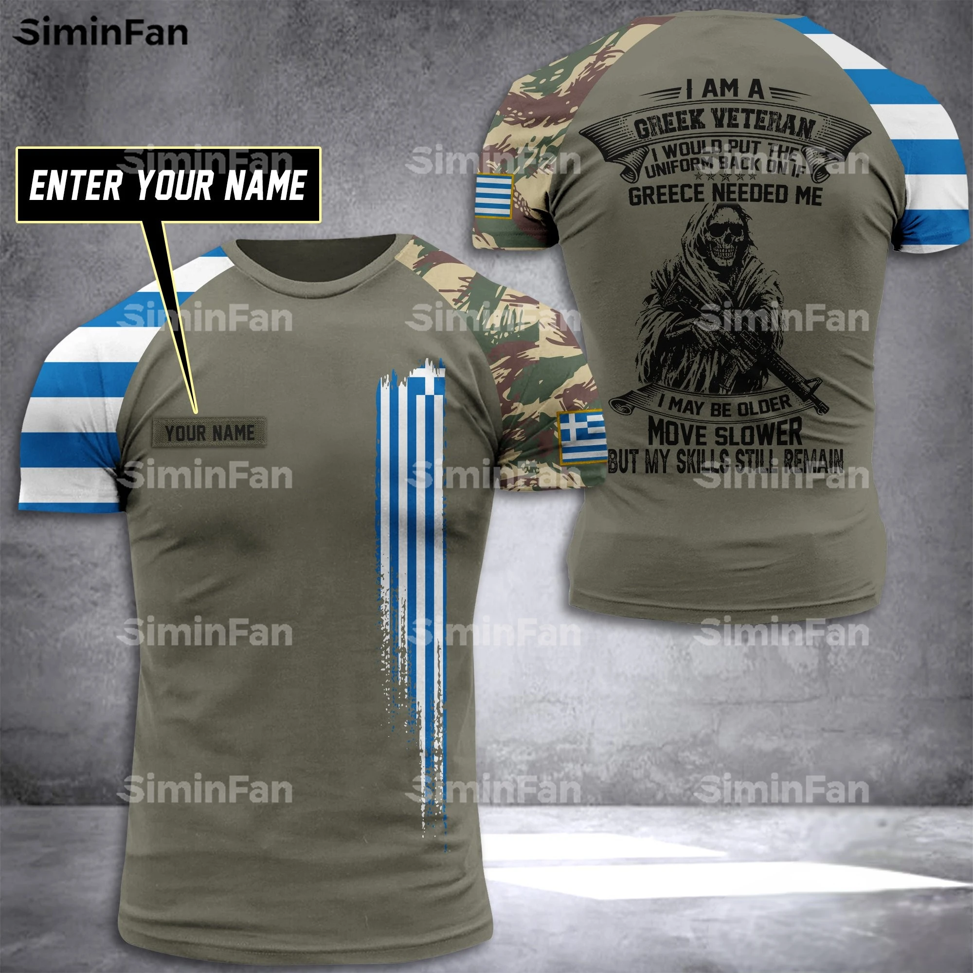 

GREECE SOLDIER ARMY VETERAN 3D Printed CAMO T-Shirts Men Summer Round Neck Tee Female Casual Top Unisex Harajuku Streetwear 01