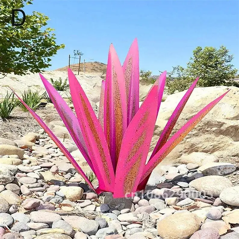 Tequila Rustic Sculpture DIY Metal Agave Plant Home Decor Rustic Hand Painted Metal Agave Garden Ornaments Outdoor Figurines