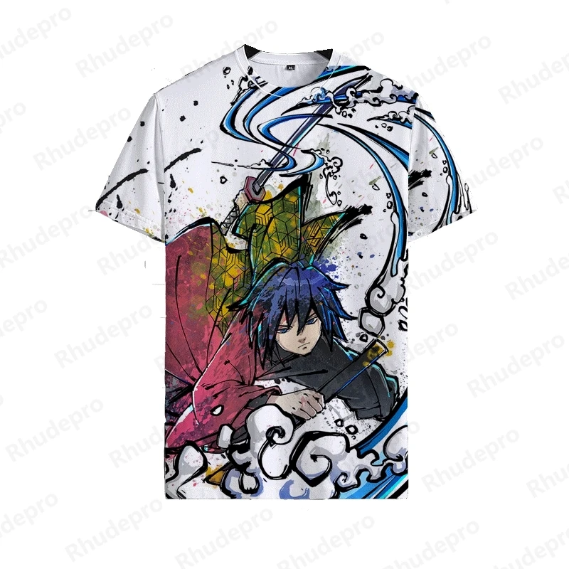 2024 Ghost Annihilator Anime Peripheral Short-sleeved T-shirt Male Tanji Ryuko Peripheral Half-sleeved Japanese Boys' Clothes