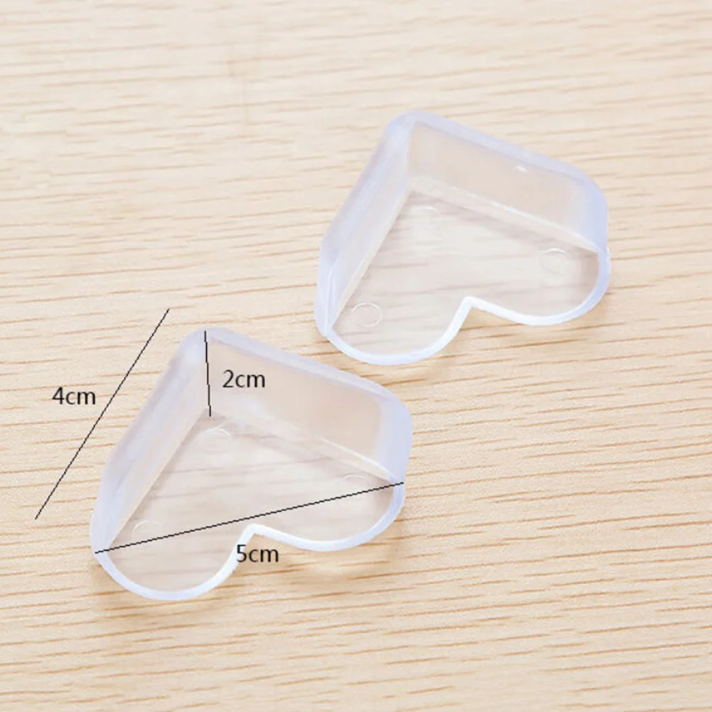 واقي زوايا شفاف لسلامة الأطفال على شكل قلب، واقيات شفافة لطاولات الأثاث، واقيات زوايا ممتصة للصدمات