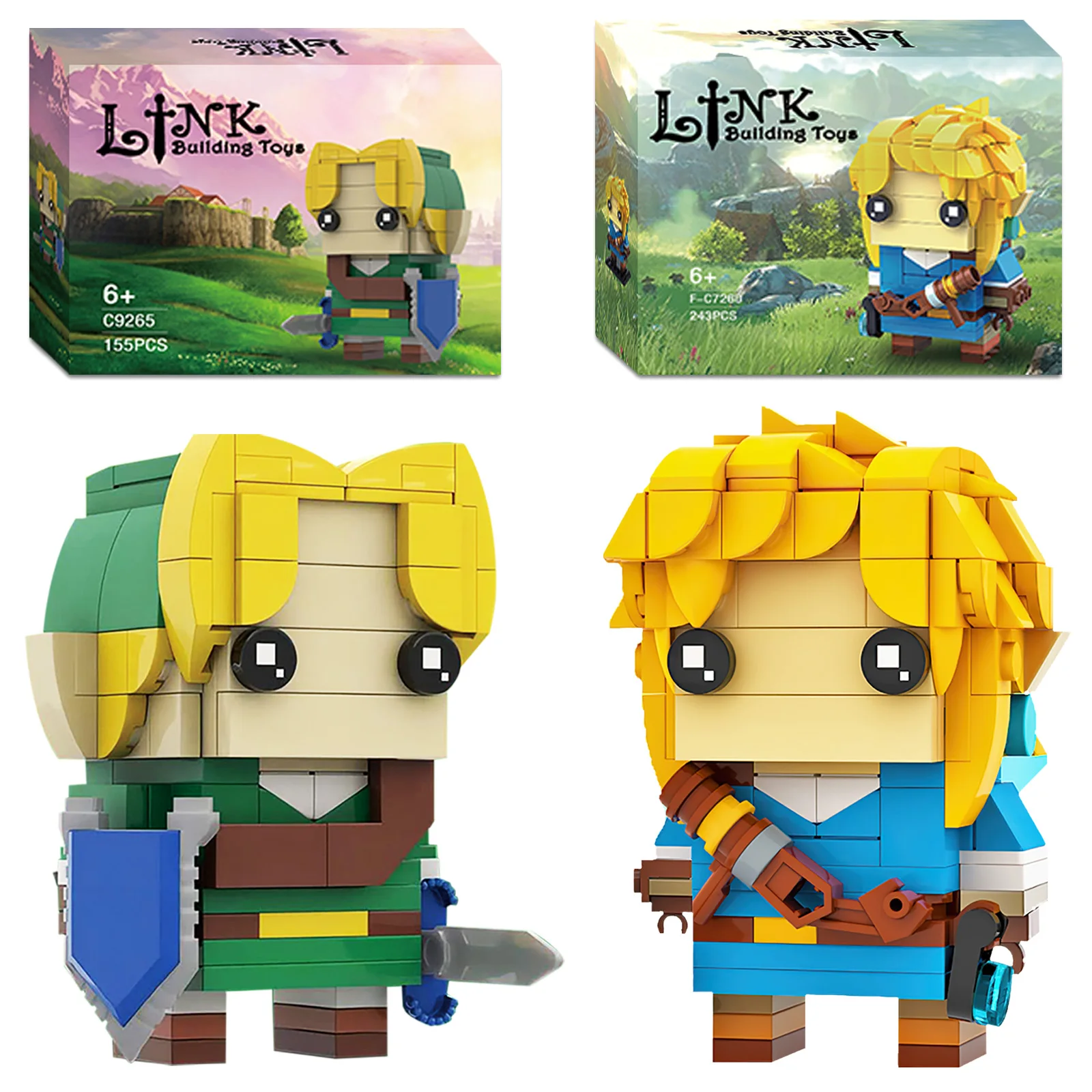 مجموعات بناء Breath of The Wild Link للبالغين والأطفال، مجموعة أدوات بناء Ocarina Minifigure of Time، مكعبات بناء سلسلة الألعاب