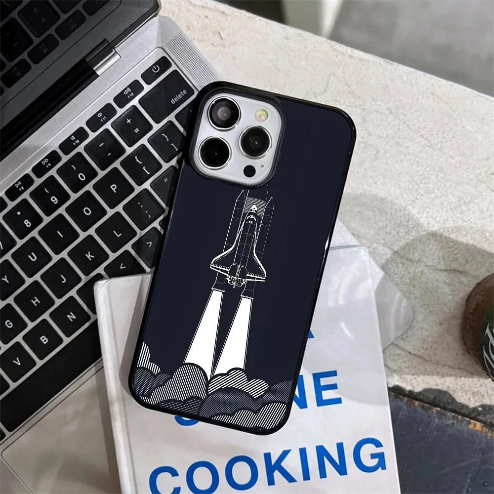 Cartoon Launching Rocket Phone Case Strong Magnetic For IPhone 15 14 13 Pro Max 11 12 Mini Alex Mirror For Magsafe