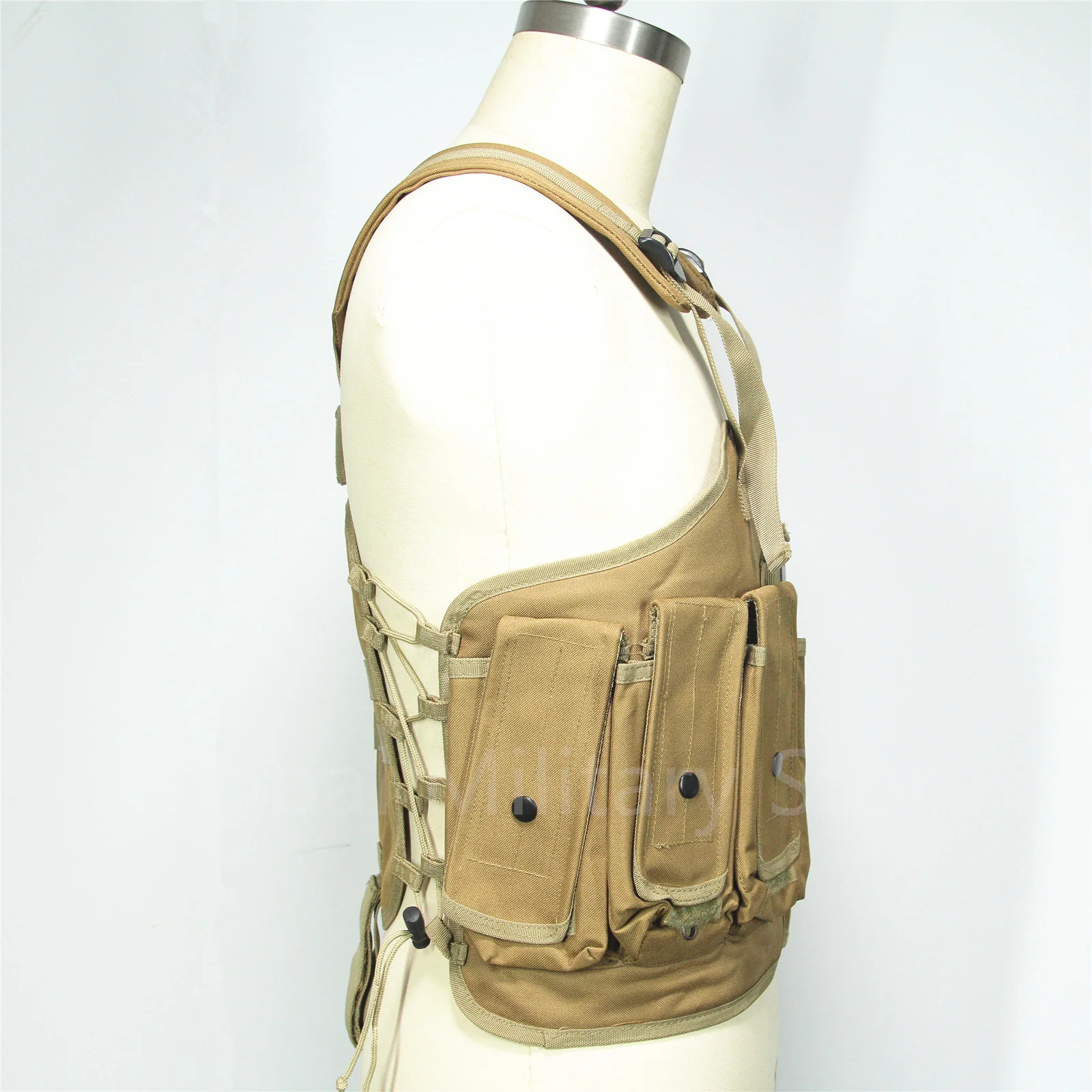 Tactical Vest Molle Magazine Pouch 6Pockets Fit AR5.56 AK7.62 5.45 30rd Chest Rig Adjustable Size Hunting Training Wild Men Tan