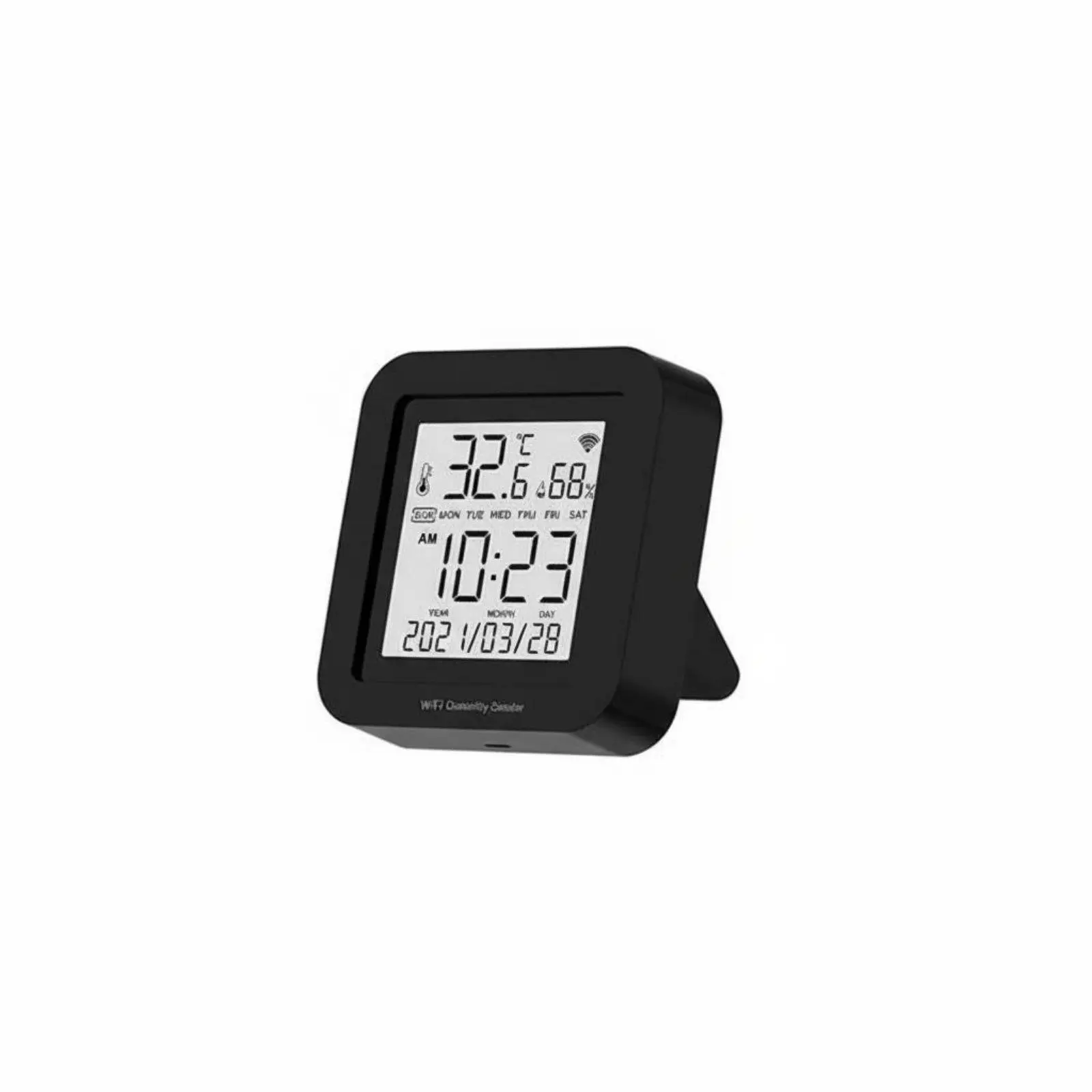 Home Climate Wifi Sensor with Digital Display Hygrometer Thermometer and IR Controller for Voice Assistant Compatibility
