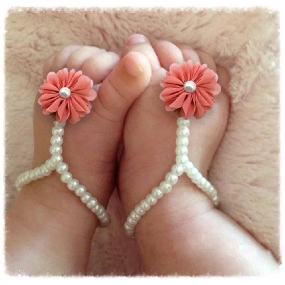 2022 Cho Bé Trẻ Em Ngọc Trai Anklets Giày Trang Sức Thời Trang Với Hoa Chân Dây Chuyền Trẻ Sơ Sinh Sơ Sinh Nhiều Màu Sắc Chân Trần Phụ Kiện Dễ Thương