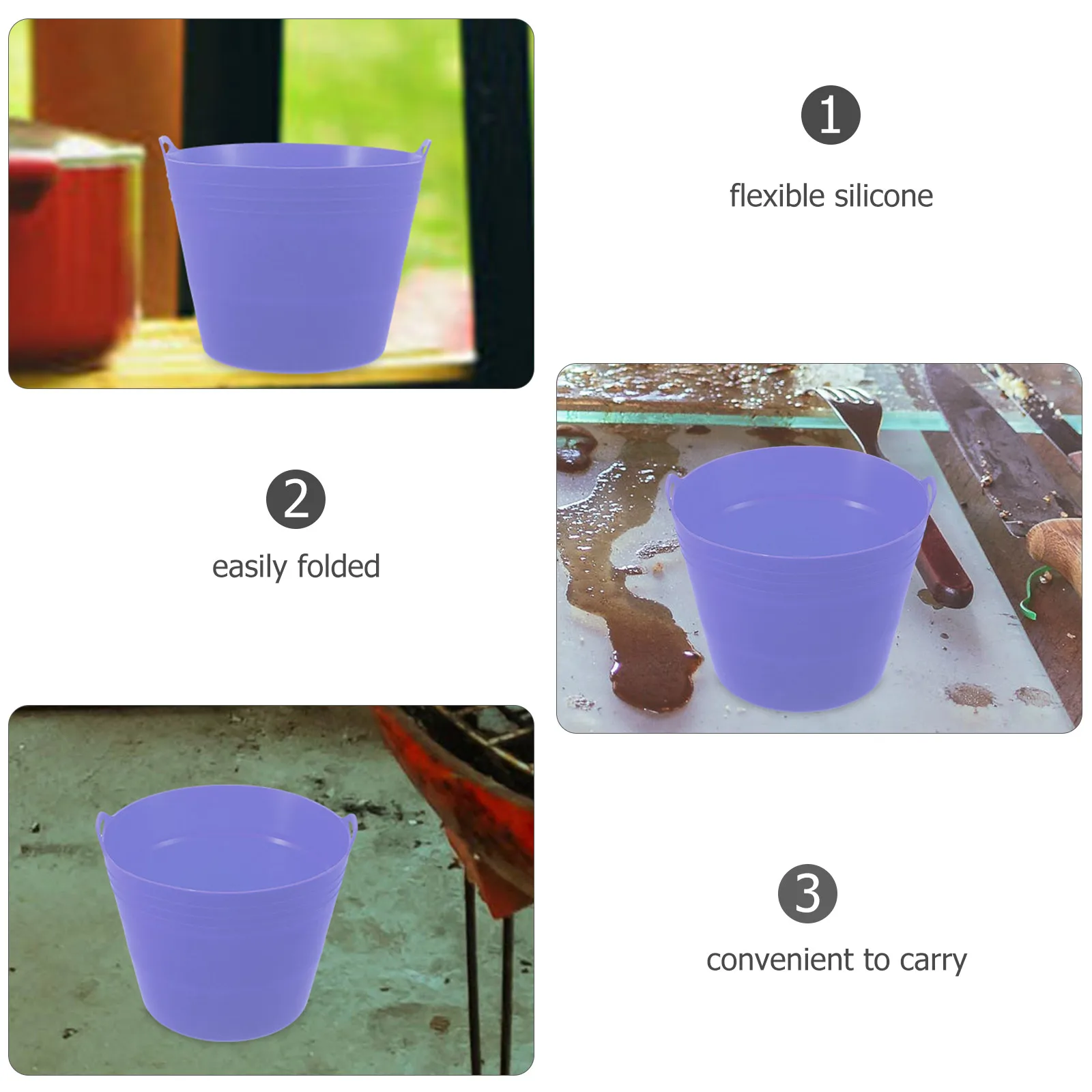 

Silicone Folding Bucket Liner BBQ Drip Oil Pan Insert Heat Resistant Reusable Grill Grease Catcher Easy Clean BBQ