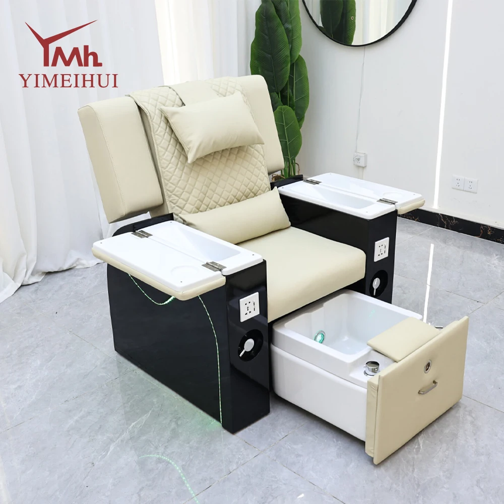 

New Design Custom Color Comfortable Manicure Chair Pedicure Spa Chair with Colorful Light and USB Charging