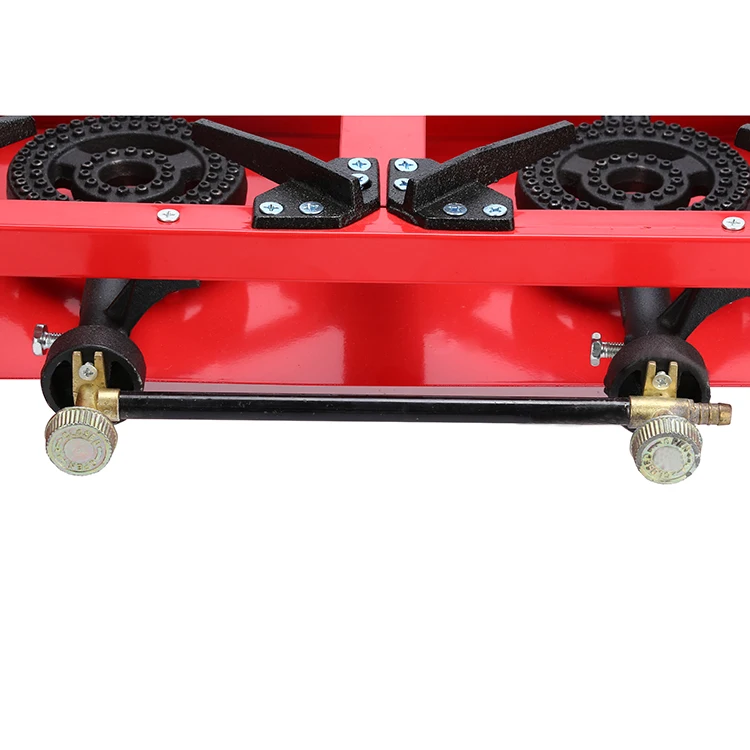 Double Burner เตาแก๊สแบบพกพากลางแจ้ง Camping เตาทําอาหารสีแดง