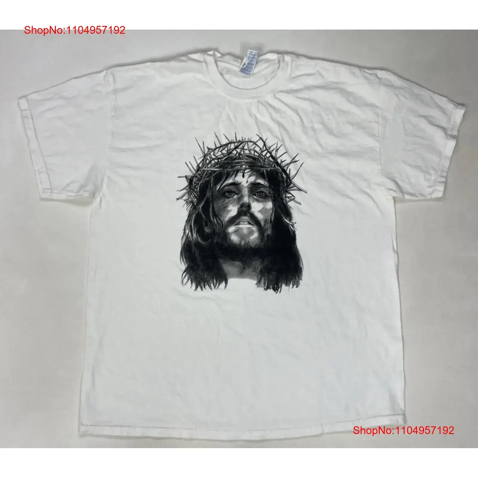 

Jesus Face T shirt Men XL White God Religion vintage Washed Stylish Unisex Comfortable Versatile Top For Everyday Wear Soft