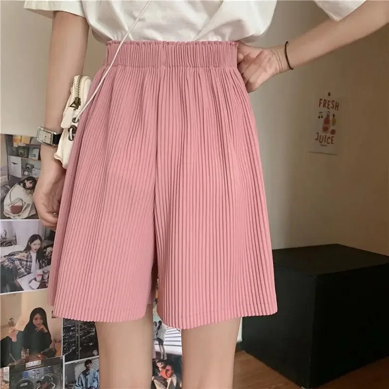 2024 Summer New Women\'s Loose Shorts Fashion Trend Wide Leg Shorts Pleated Women Sports Casual Shorts