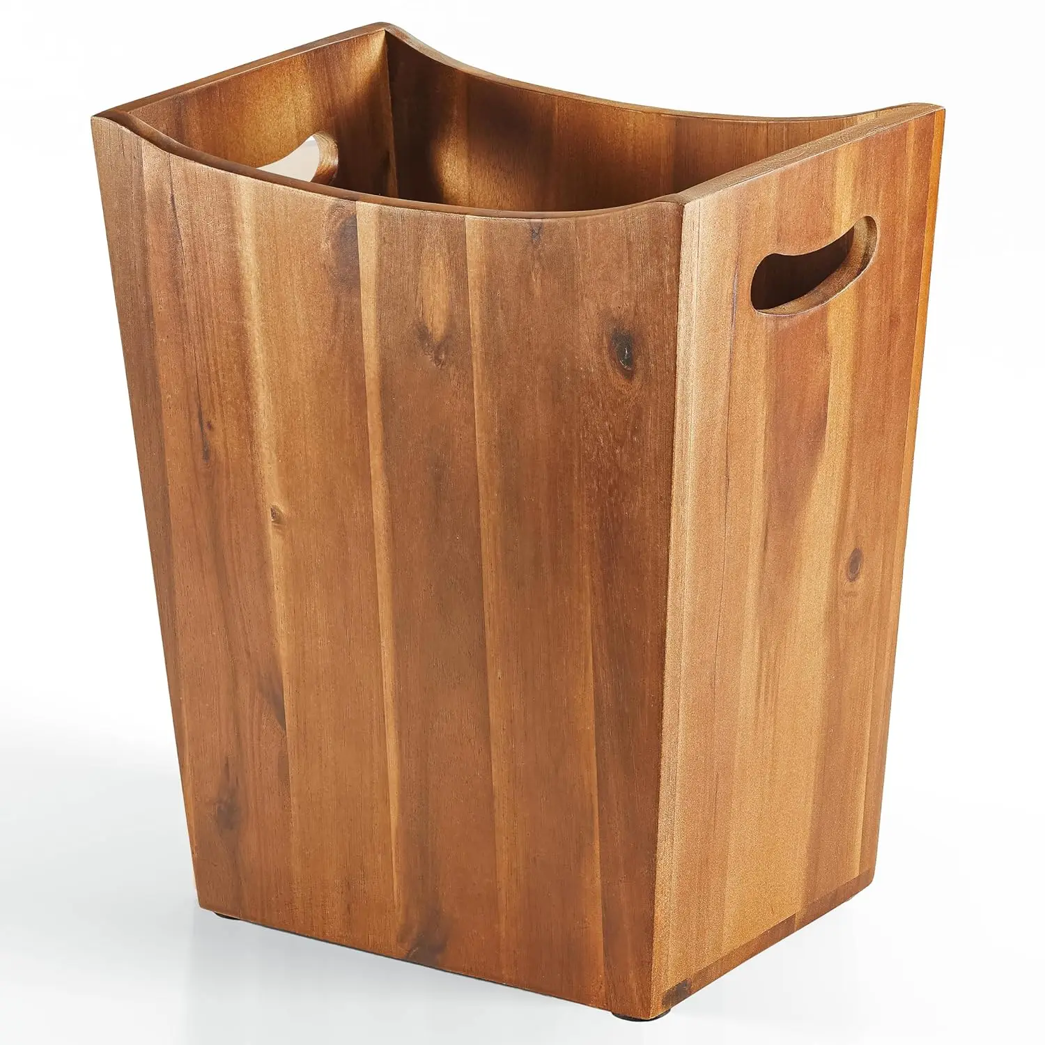 

2 Gallon Acacia Wooden Trash Can, Decorative Bathroom and Bedroom Wastebasket, Office Garbage Bin, Boho Decor Accessory