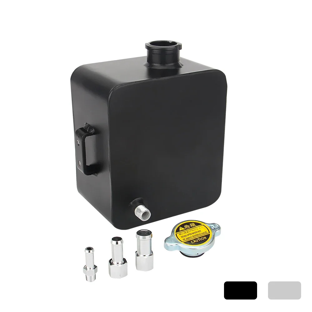 2L Litre Polished Alloy Header Expansion Water Tank & Cap WATER HEADER TANK Coolant Overflow Tank Reservoir Kit