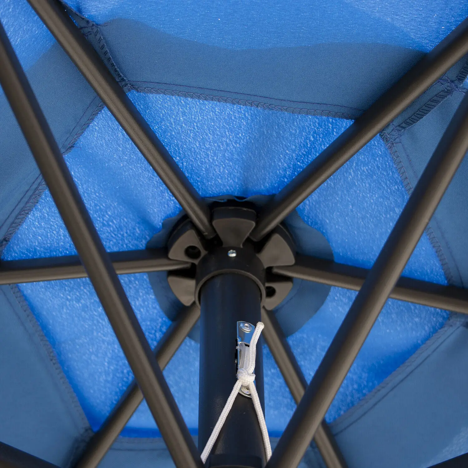 Parasol de piscine avec inclinaison à manivelle, bleu, 9fédération, extérieur, table, cour, plage