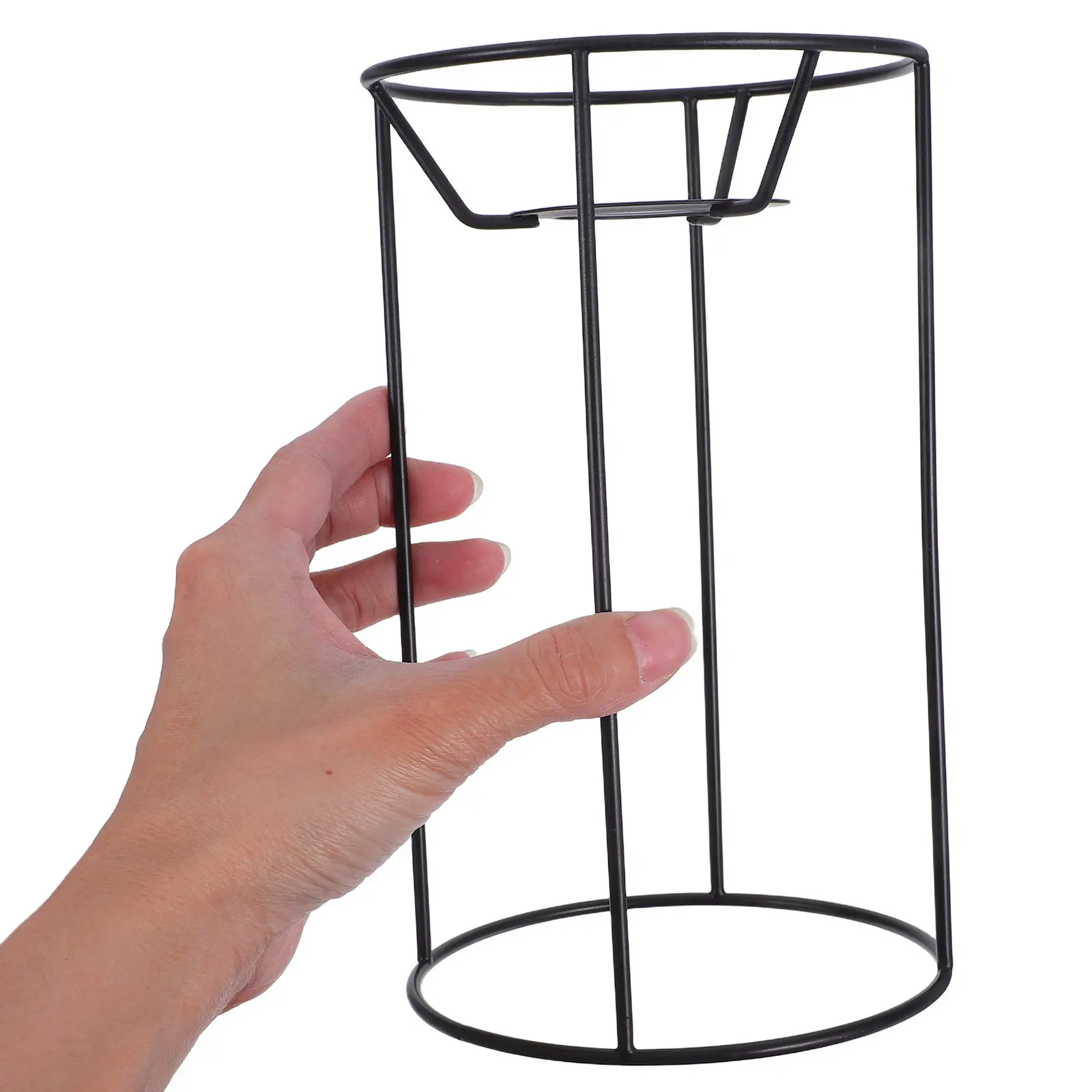 

Винтажный каркас для абажура из железной проволоки, набор для самостоятельной сборки, для настольных и подвесных светильников, французский ретро-декоративный светильник, прочная подставка, совместим с E27