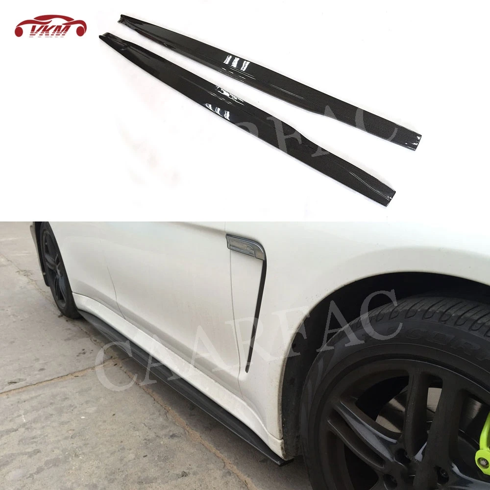 

Carbon Fiber Side Skirts Aprons For Porsche Panamera 970 2014 2015 2016 Door Bumper Bottom Cover Car Styling