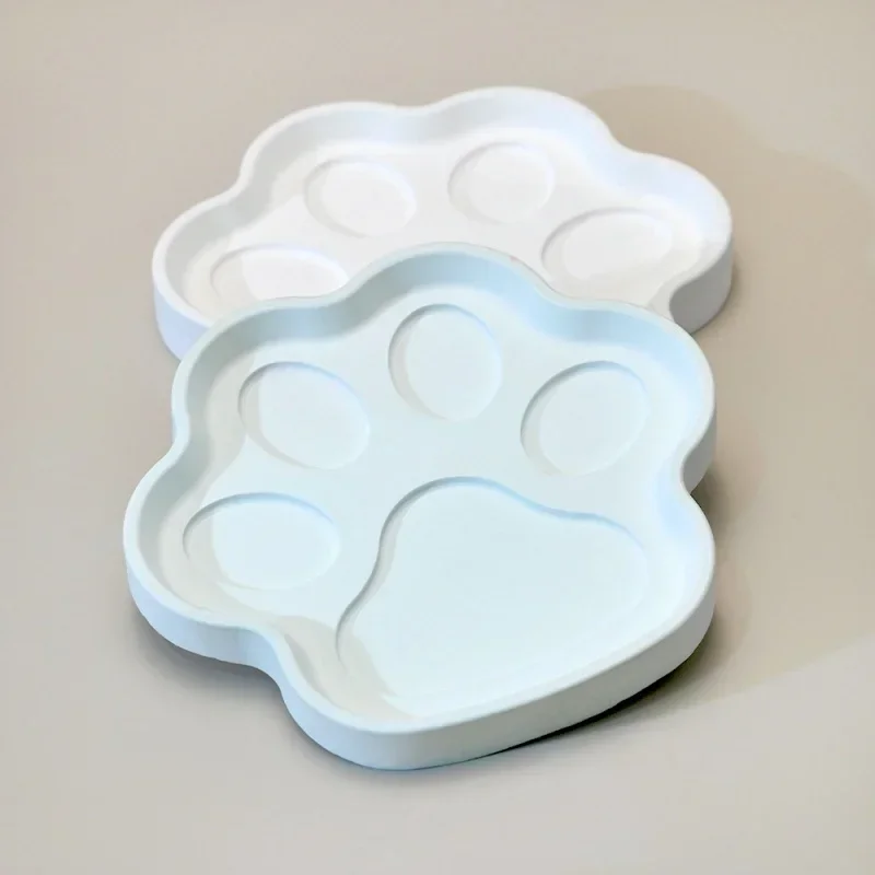 

Diy Dog Bone-shaped Tray Gypsum Silicone Mold, Cat Paw Plate Cement Epoxy Resin Mold, Home Decoration Craft Making Art Supplies