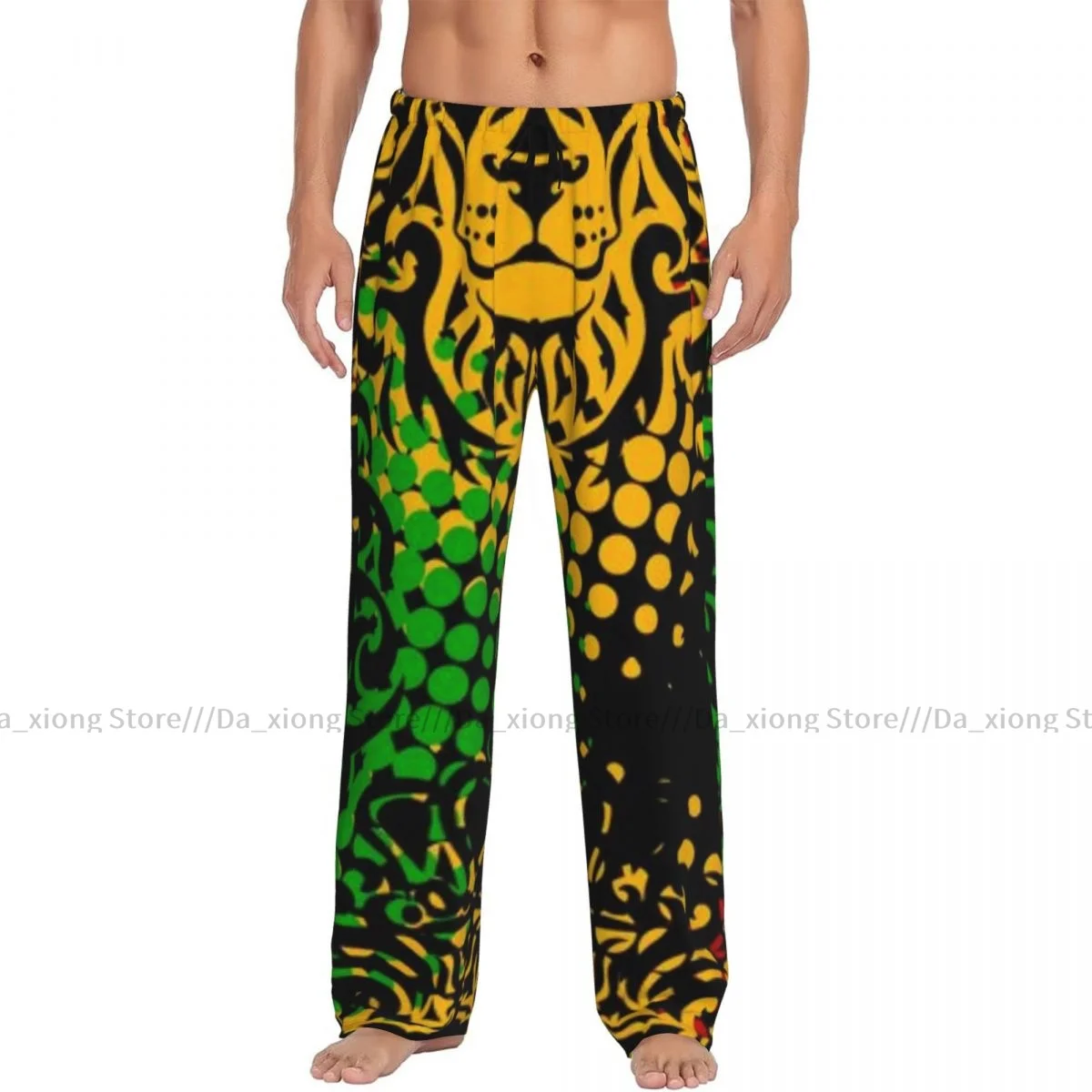 Men's Sleepwear Loose Sleep Pants Pajamas Rasta Lion Long Lounge Bottoms Casual Homewear