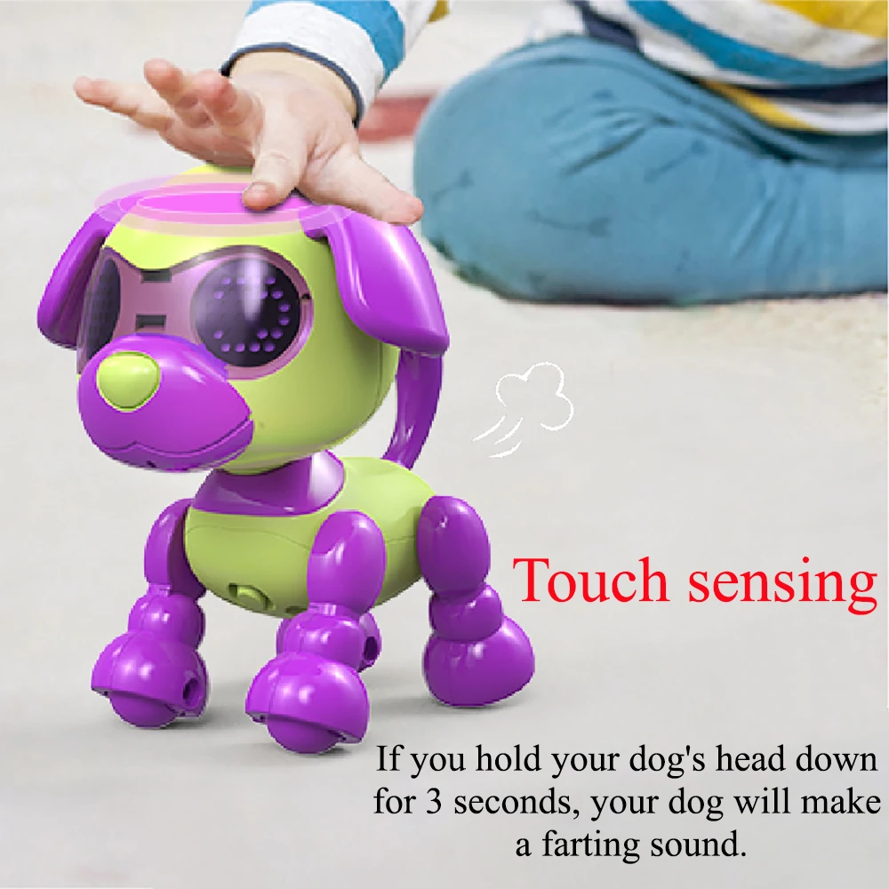 Perro de grabación inteligente para educación temprana para niños, juguetes para cantar con detección táctil, juguete interactivo para niños, perro Robot con iluminación