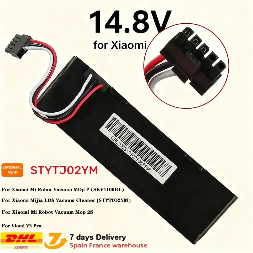 STYTJ02YM batterie originale 14.8V pour aspirateur Xiaomi Mijia LDS, Mi Robot aspirateur-vadrouille P, Mi Robot aspirateur-vadrouille 2S/Haier JX37