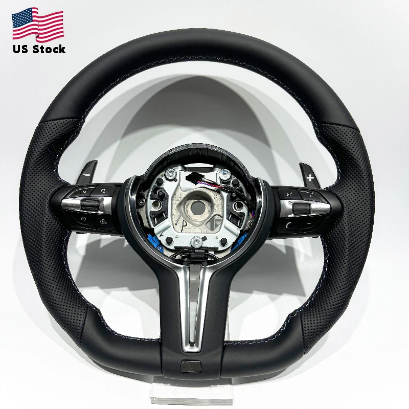 

In Stock At US Warehouse Full Leather Red And Blue Stitching Sports Steering Wheel For BMW F80 F82 F90 E90 E92 E60 E63 G20