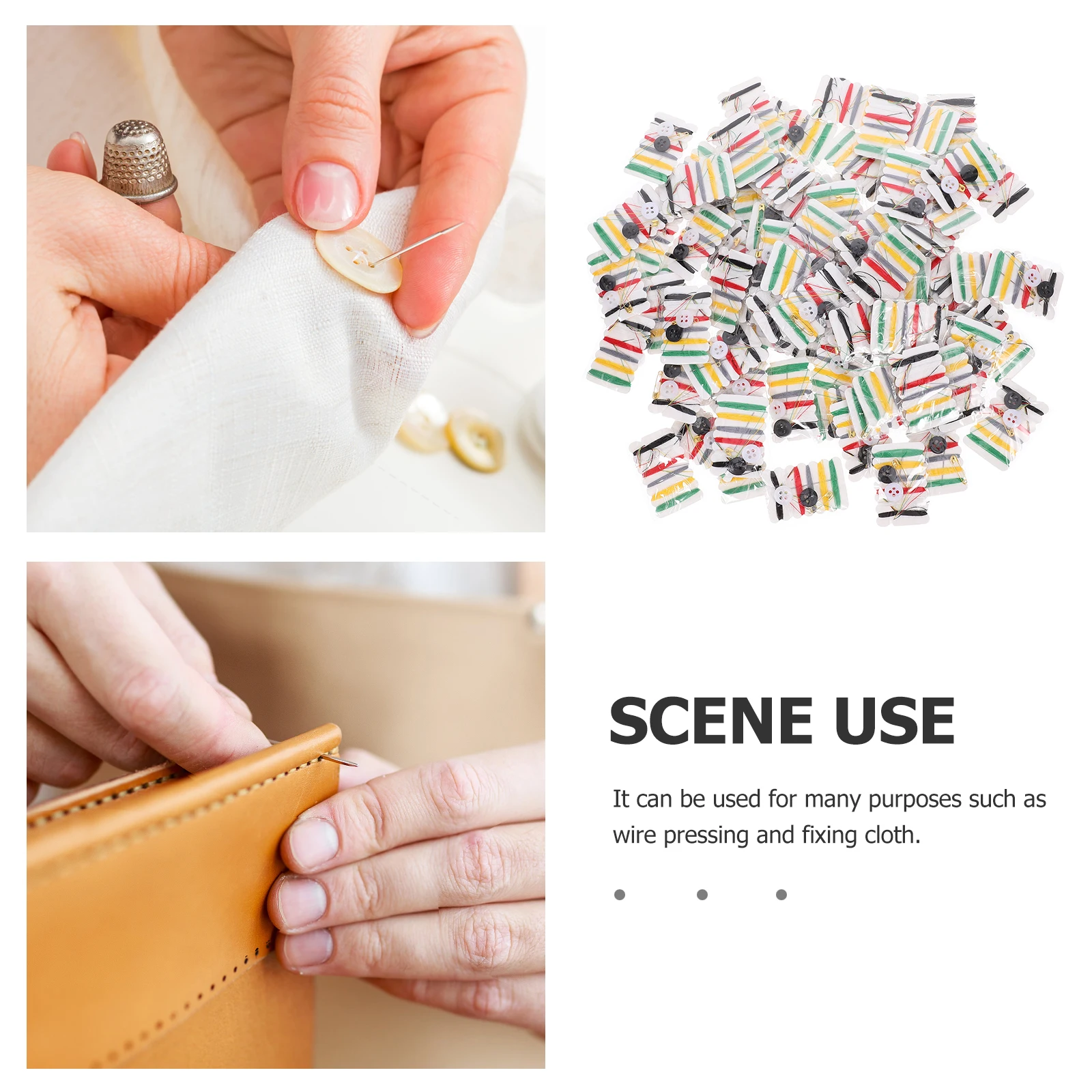 

100Packs Sewing Kit Portable Mini Thread Needles Pins Buttons for Travel Home Hotel Sewing Thread Kit Hotel Supplies