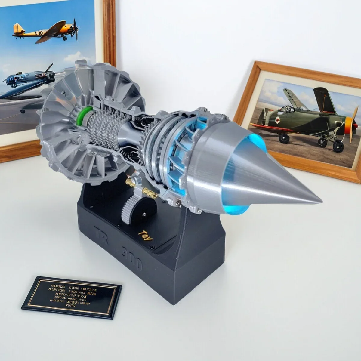 New aircraft engine assembly model aircraft turbofan startable toy tabletop ornament boy handmade gift
