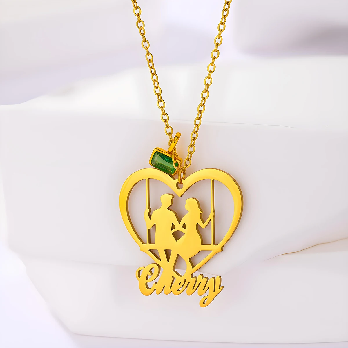 

Todorova Custom Name Couple Swing Heart Forever Necklace for Couple Heart Pendant Stainless Steel Love Necklace Jewelry Gifts