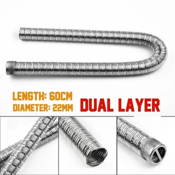 60 cm 22mm Egzoz Hortumu Boru Boru Paslanmaz Çelik Hava Dizel Egzoz Borusu Kapağı Webasto Eberspacher Airtop 2000 S/2000ST