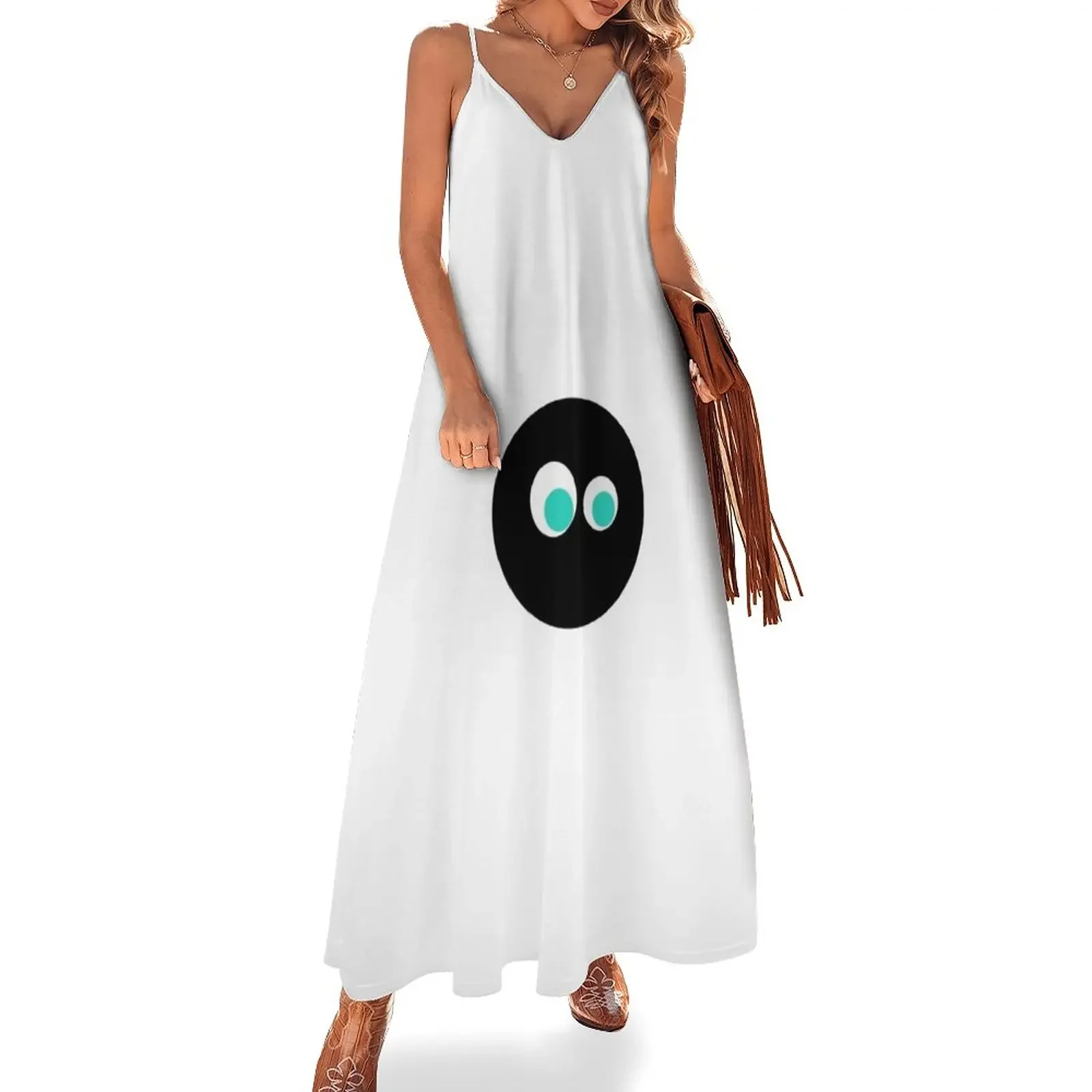 

turquoise oogly eyes face Sleeveless Dress summer dresses women 2025 Summer dresses for women