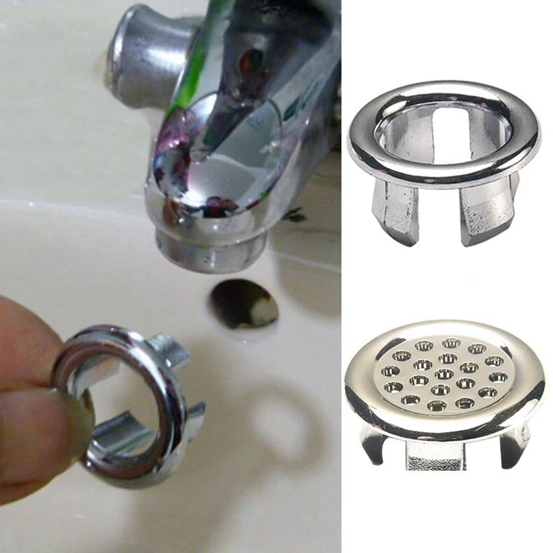 3 Anillo para lavabo de bañera, cubierta de desbordamiento, cubierta de lavabo de repuesto, anillo de desbordamiento para lavabo de cerámica para baño