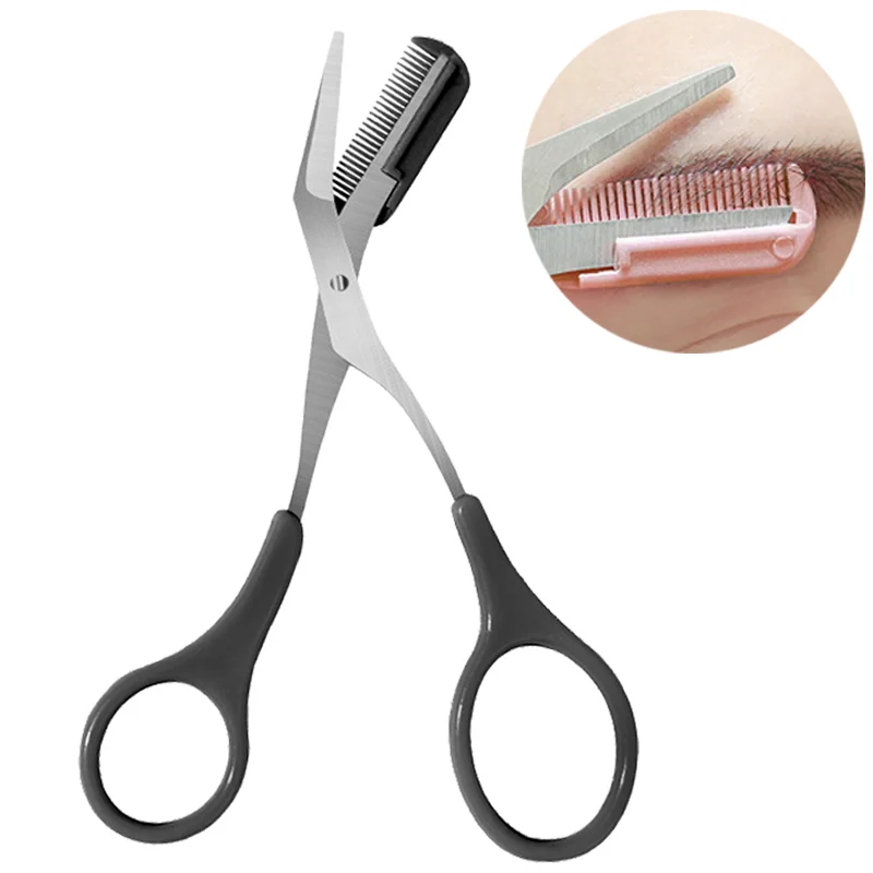 1Pcs Gezicht Wenkbrauw Trimmer Schaar Rvs Wenkbrauw Scheerapparaat Grooming Brow Haar Verwijderen Scheermes Vrouwen Makeup Tools