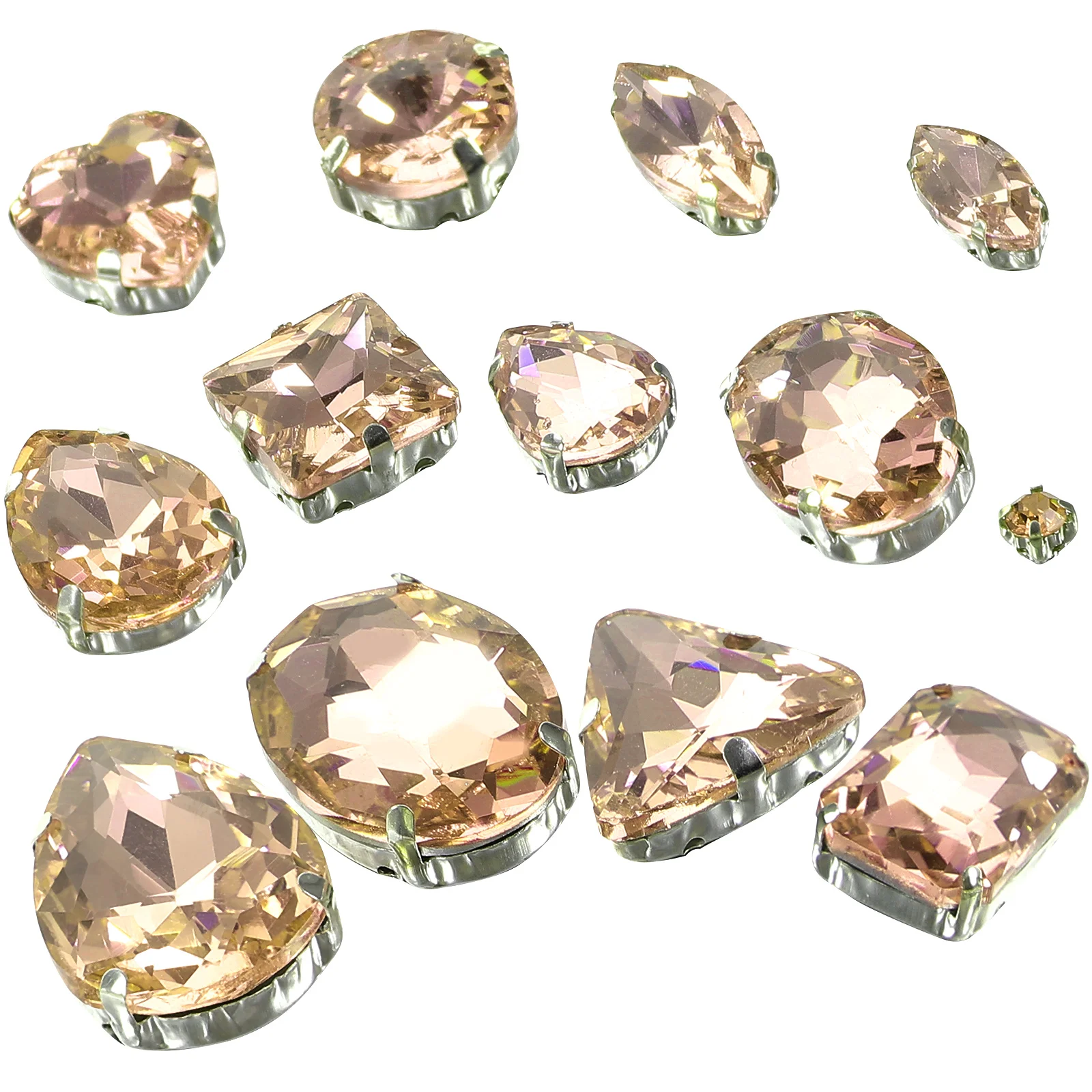 

50 Pcs Claw Drill Rhinestones Sew On Accessories Decorative Clothing Alloy Glass Wedding Dress Brooches Shoes Garment Bags