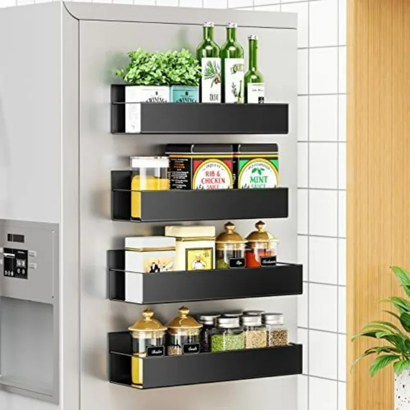 Strong Magnetic Spice Rack for Refrigerator - Organize Your Kitchen Utensils and Spices with Ease