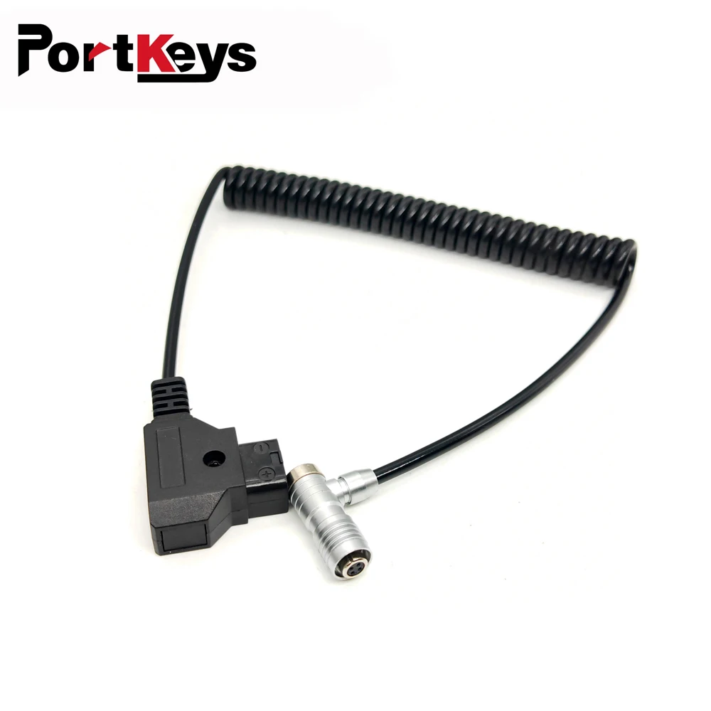 PortKeys BM5 BM7 HH7 HS7T Monitor dtap Coiled Power Cable, D-tap to XS6 4 Pin Female Connector Power Cable