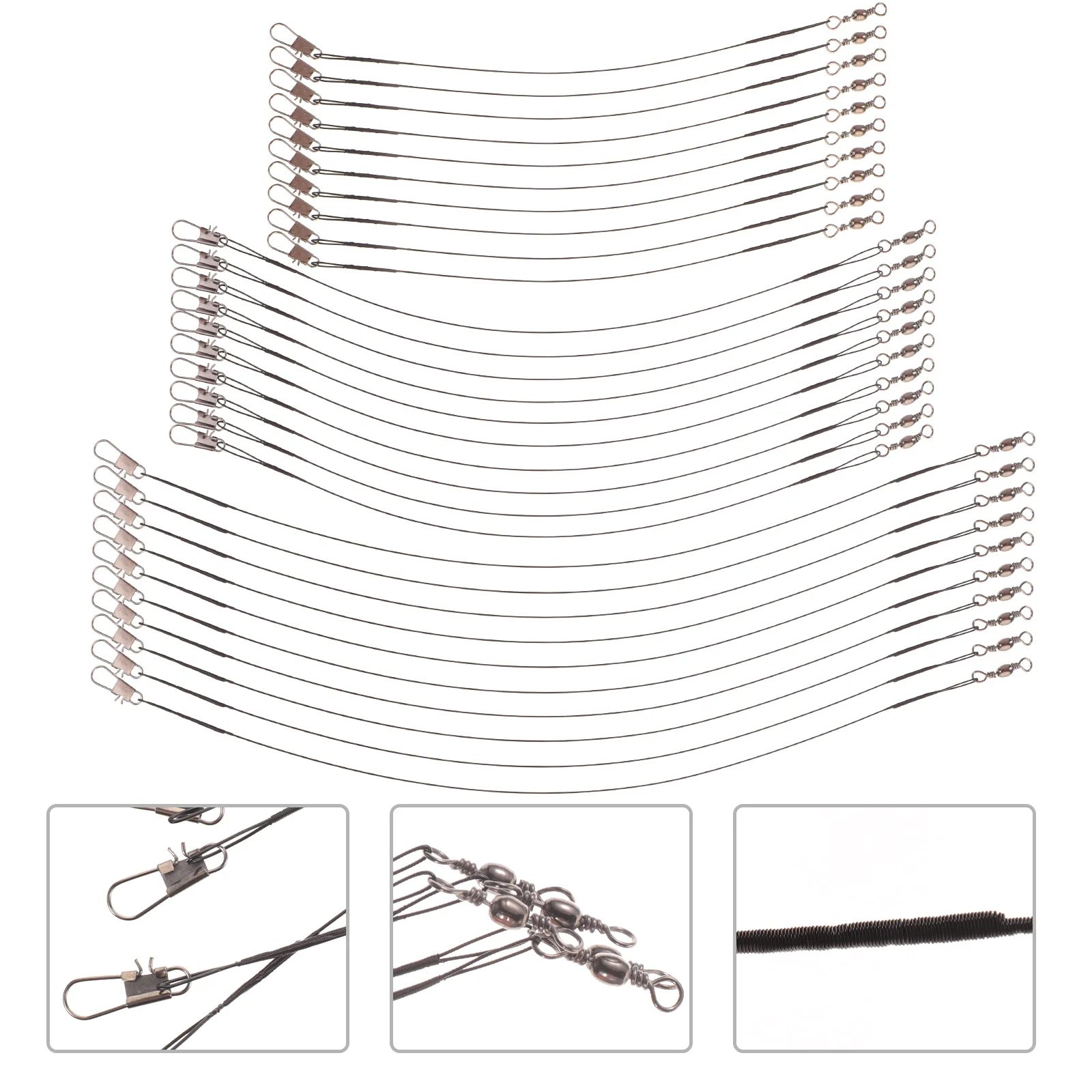 

Steel Fishing Lines Lure Anti-Bite Leaders Major High-strength Wires with Swivels Snap