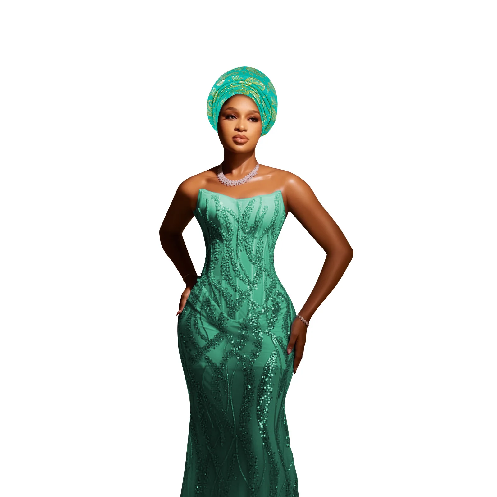 

African Headtie Nigerian Fashion Headtie Women Hijab Head Wrap Turban Caps Gele Femme Scarf High Quality for Wedding Party