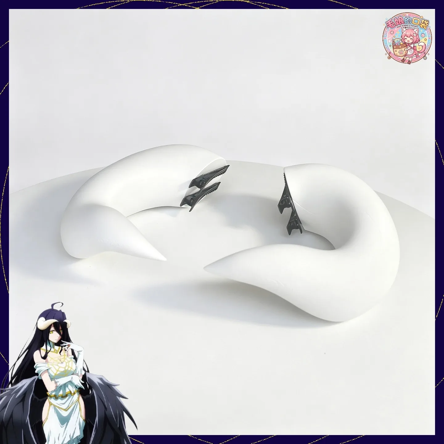 Albedo Horns Overlord  Headwear Cosplay Props Necklace Halloween Christmas Fancy Party Costumes Accessories