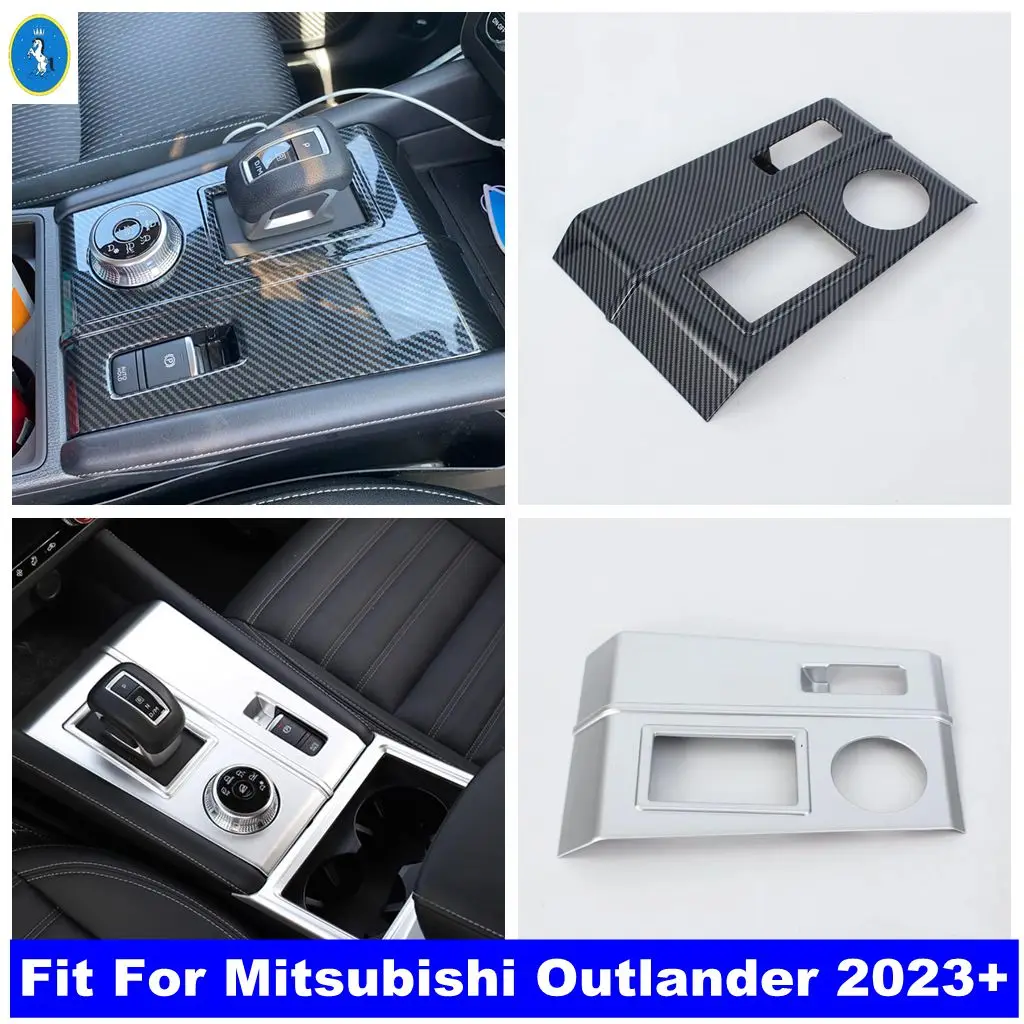 

For Mitsubishi Outlander 2023 - 2025 Car Central Control Gear Shift Panel Decor Cover Trim ABS Matte / Carbon Fiber Accessories