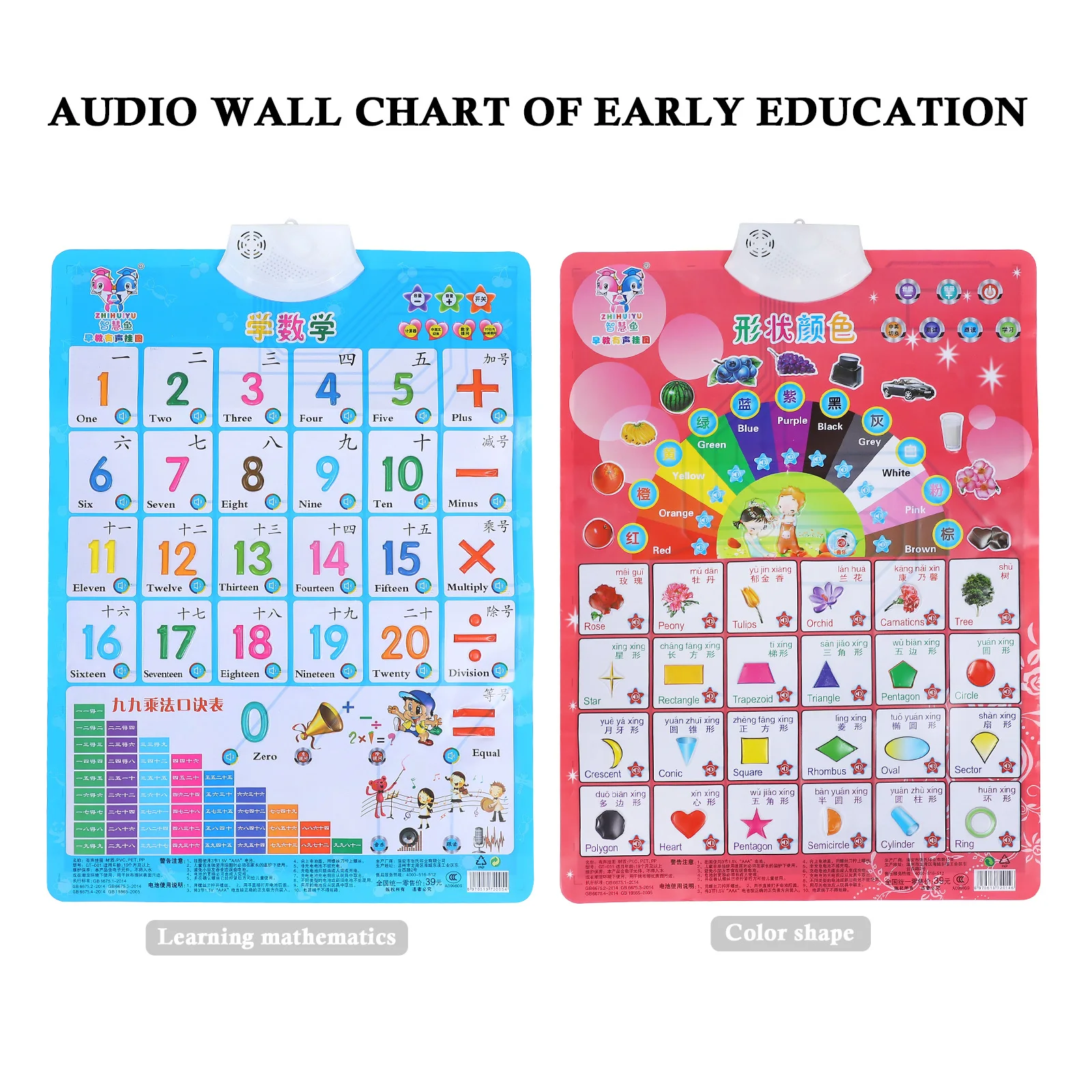 

Early Education Audio Wall Chart Electronic Interactive PVC Kids Toy Purple Alphabet Poster for Toddler Montessori Learning