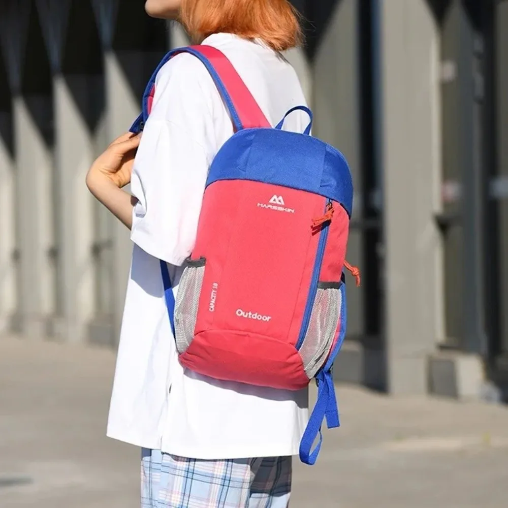 Durable 10L Climbing Backpack Waterproof Zipper Travel Bag Large Capacity Polyester Small Bookbag For Men Women