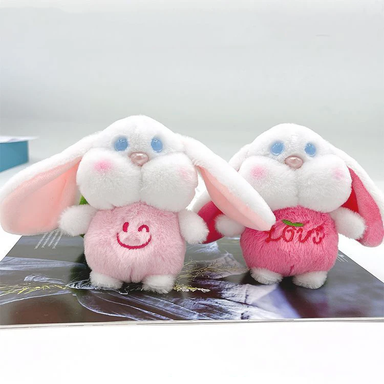 2023 New 11cm Cute Animal Rabbit Plush Toys Keychain Bag Pendant Fashion Car Key Pendant Small Gifts For Children